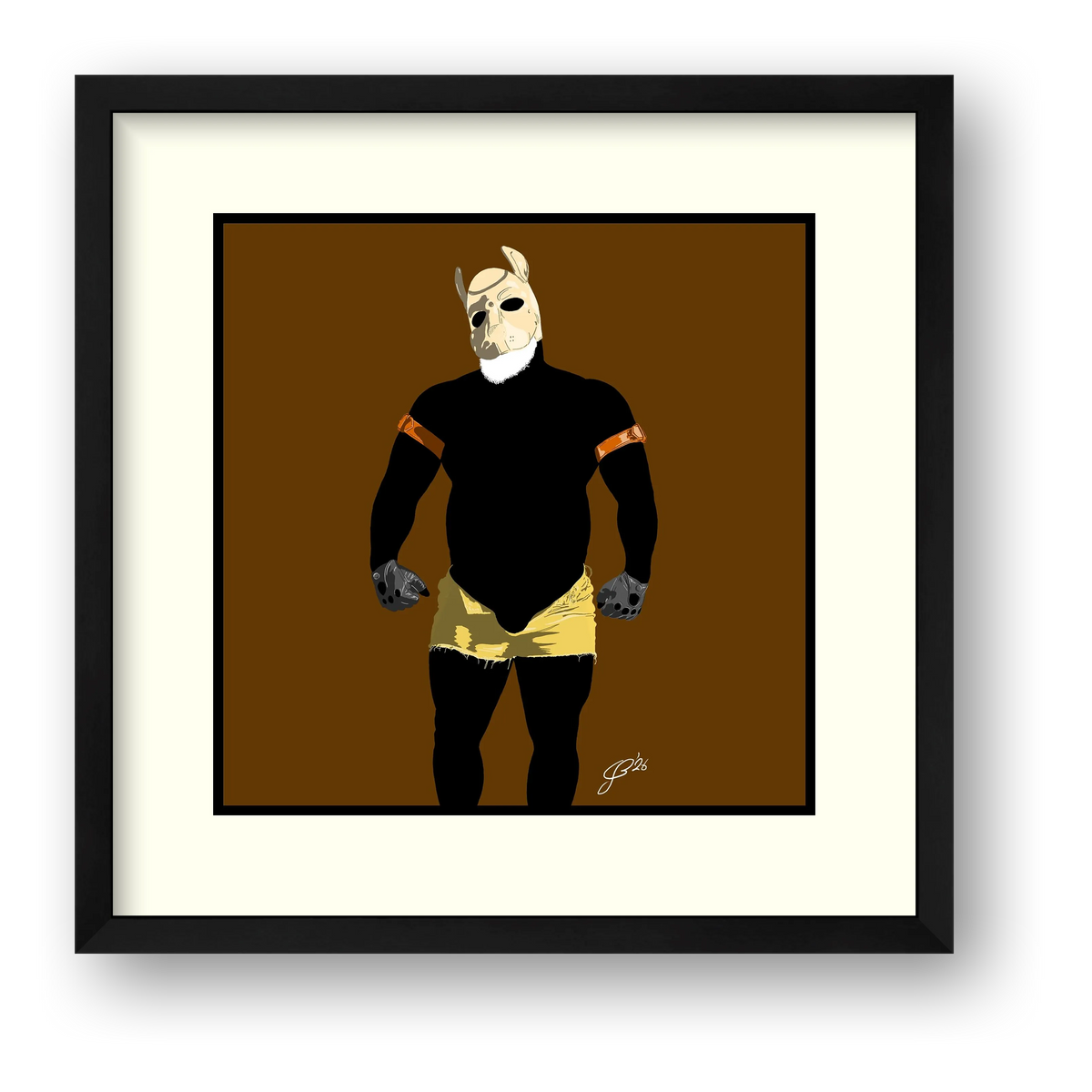 Buck - Bear flag colours Art - Brown — framed