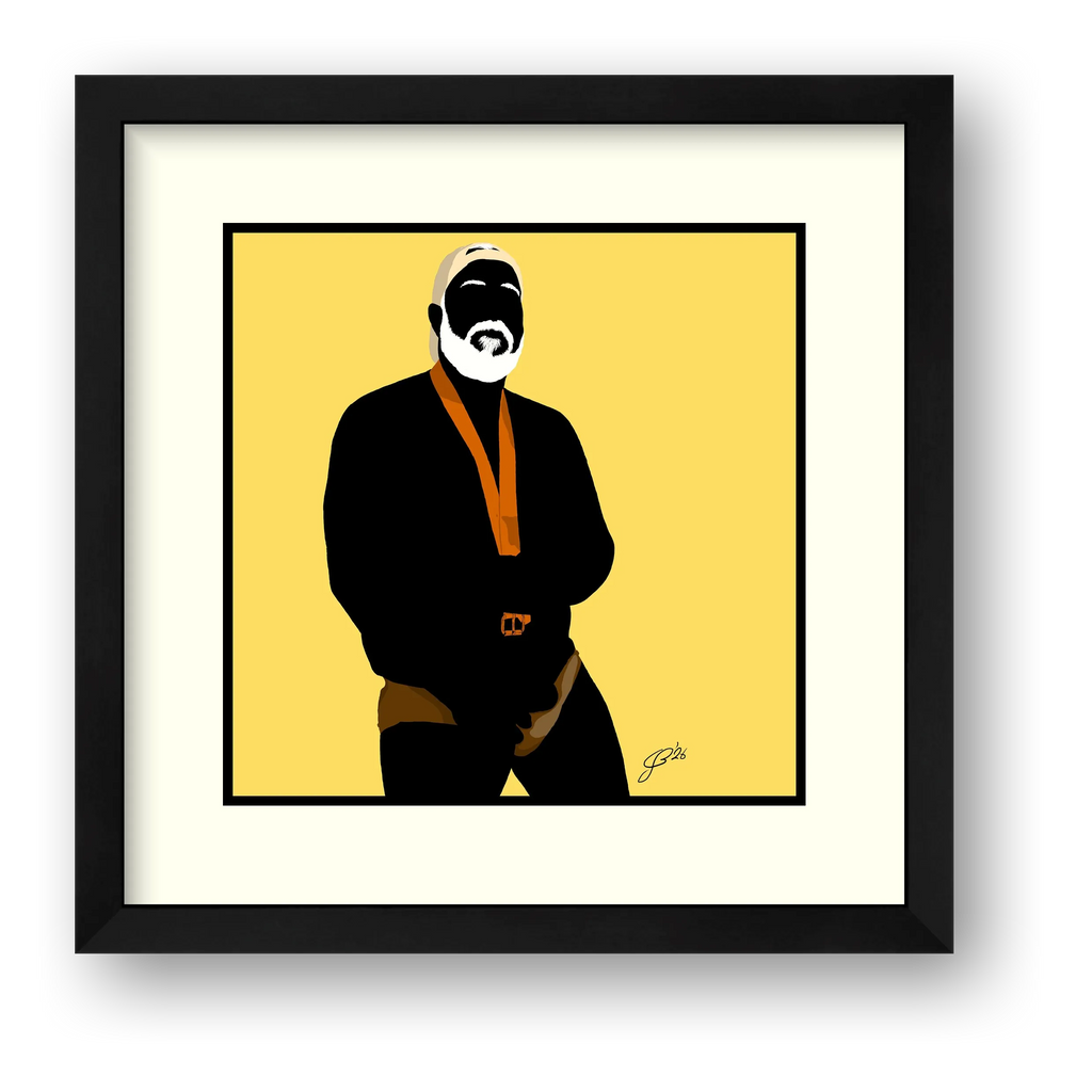 Raul - Bear flag colours Art - Yellow — framed