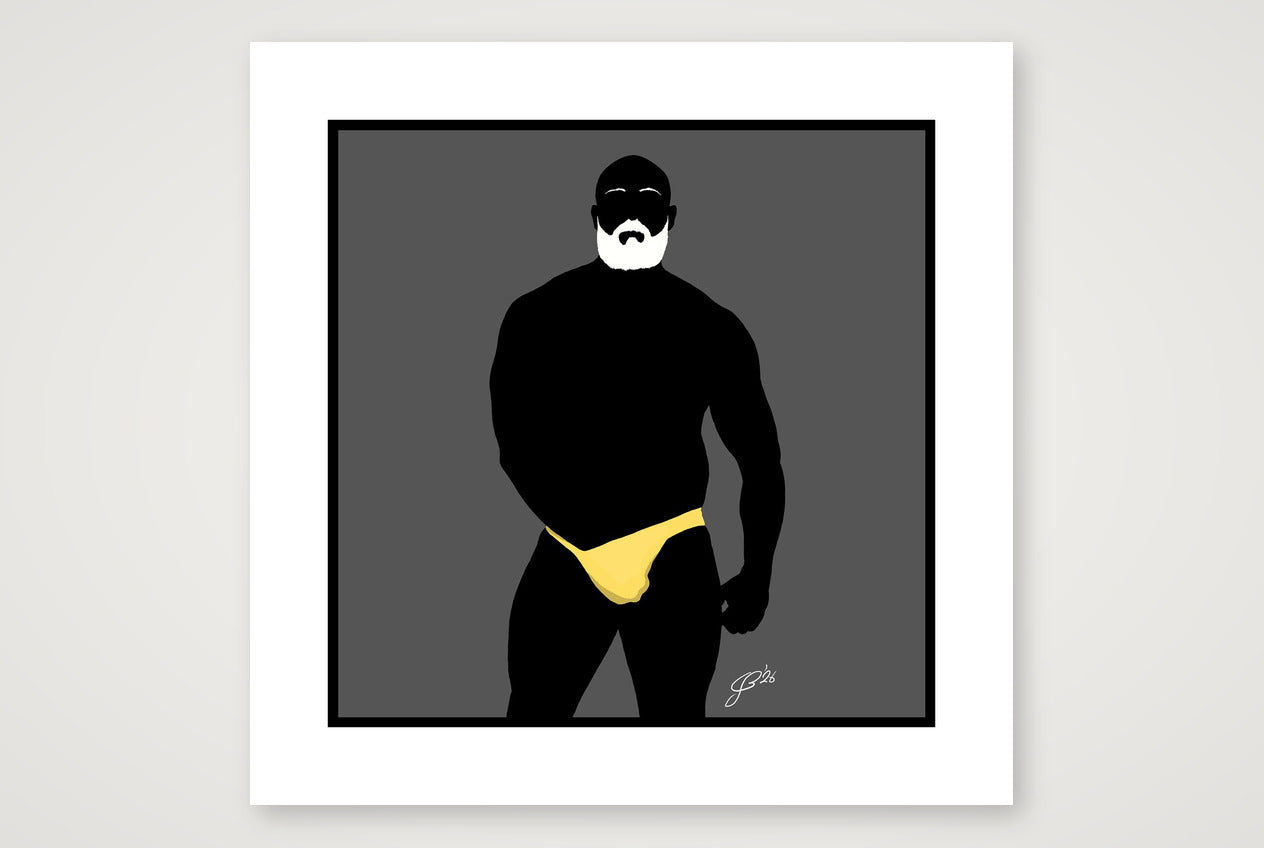 Rex - Bear flag colours Art - Grey — 50×50cm, 20×20" Print only