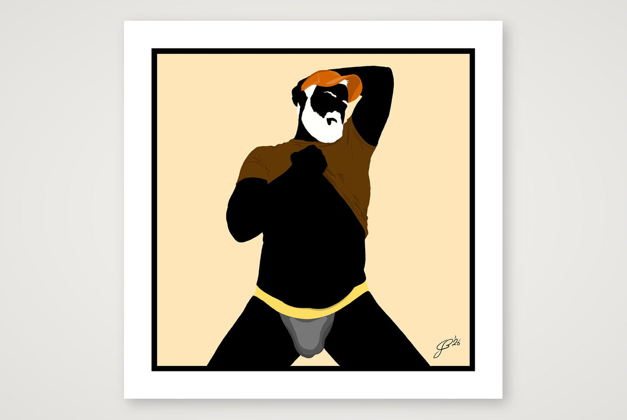 Ben - Bear flag colours Art - Cream — 70×70cm, 28×28" Print only