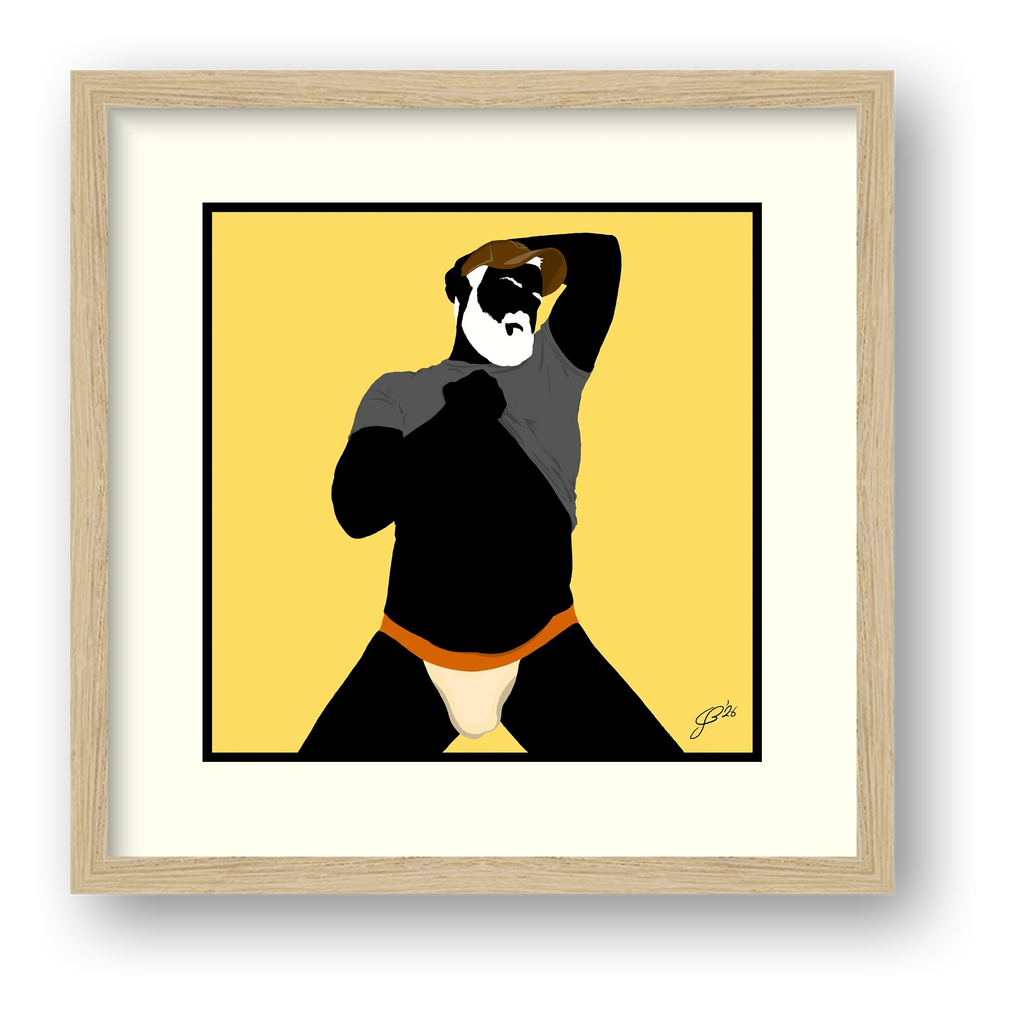 Ben - Bear flag colours Art - Yellow — framed