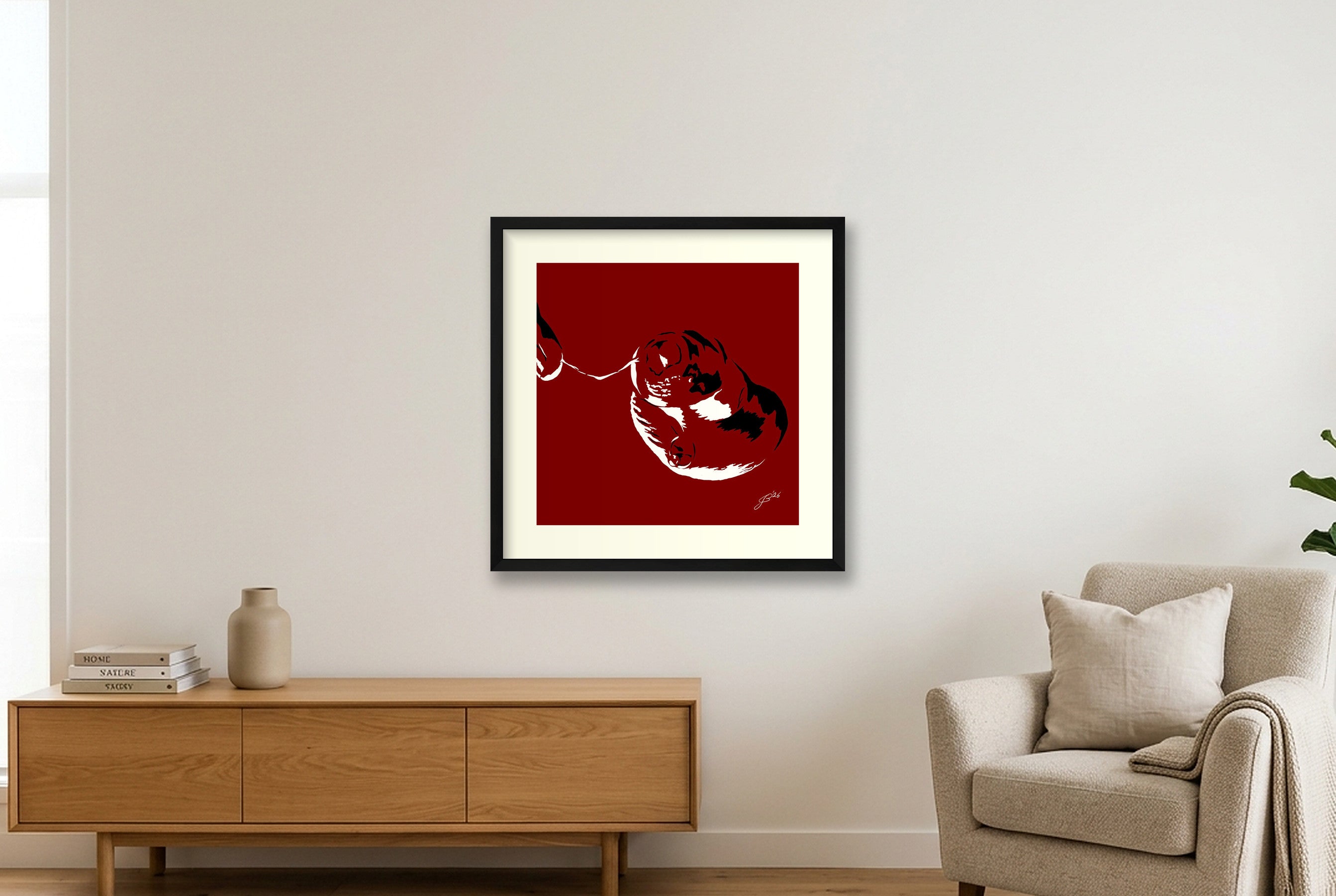 Theo’s Dick Pic — 50×50cm, 20×20" Black Frame