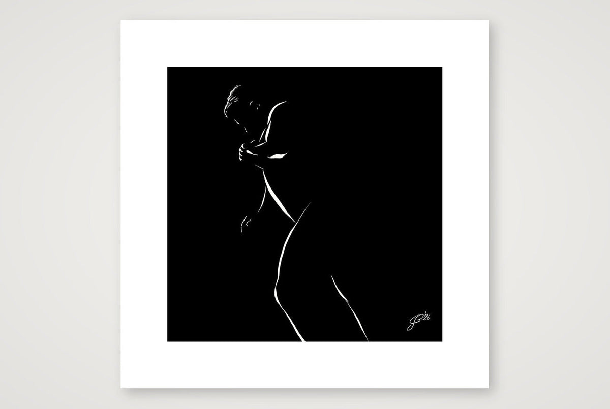 Leaning Len “Negative space Bear” — 30×30cm, 12×12" Print only