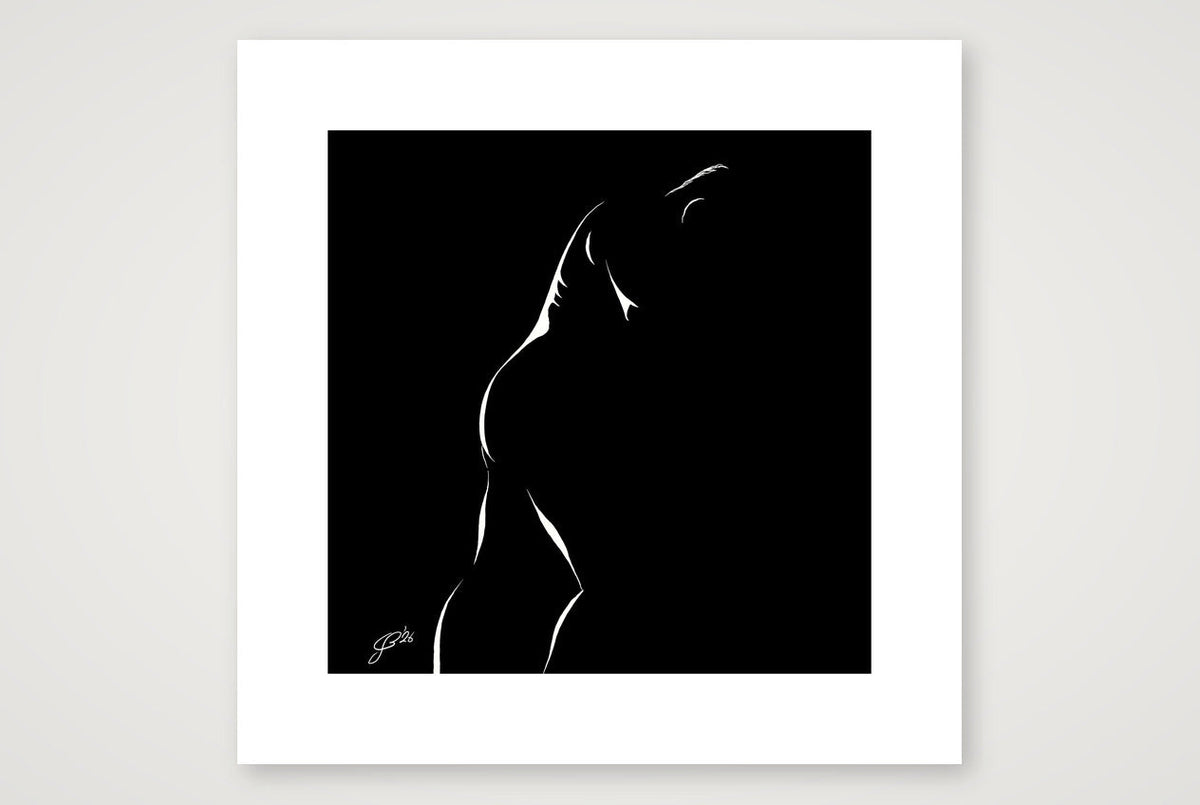 Big-arse Bob “Negative space Bear” — 40×40cm, 16×16" Print only