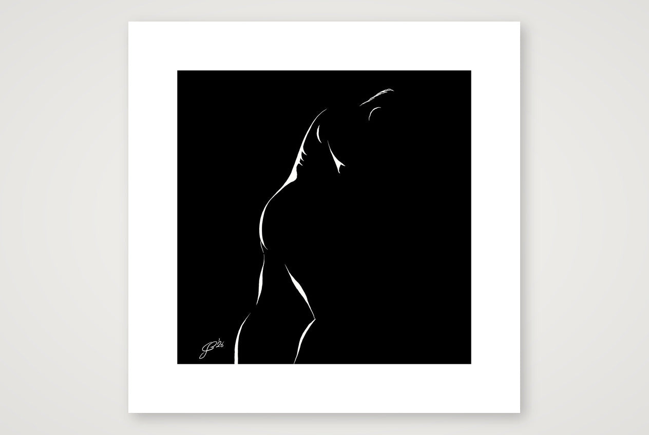 Big-arse Bob “Negative space Bear” — 40×40cm, 16×16" Print only