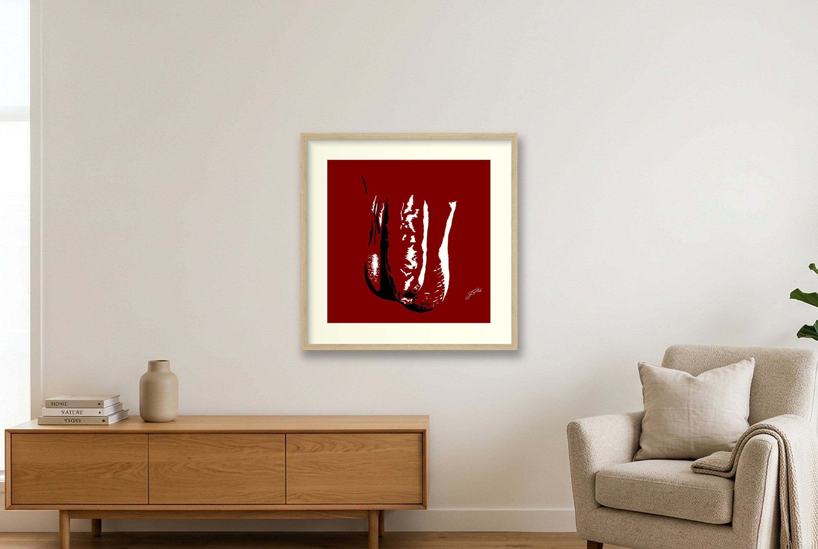 Zander’s Dick Pic — 50×50cm, 20×20" Oak Frame