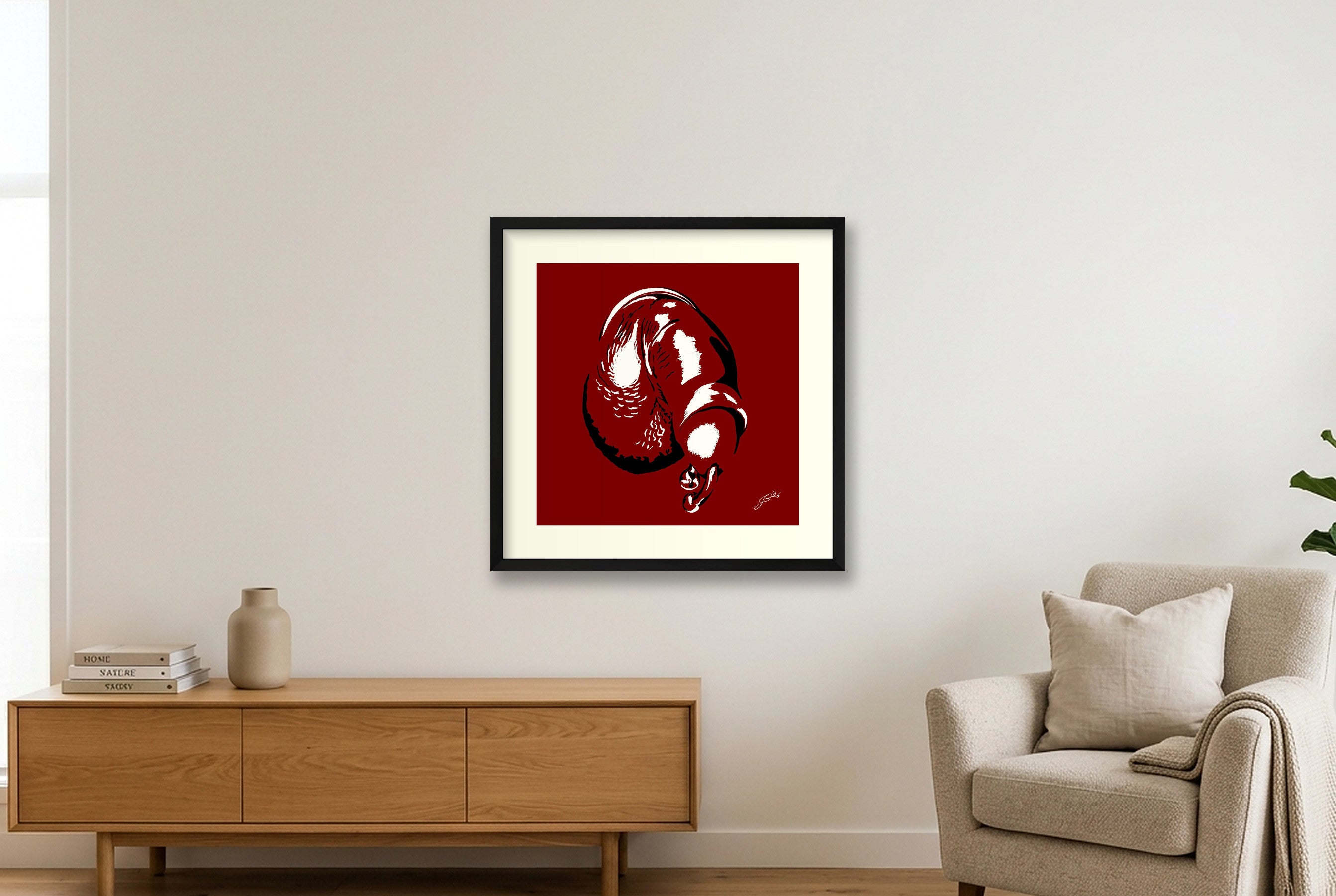 Julio’s Dick Pic — 50×50cm, 20×20" Black Frame