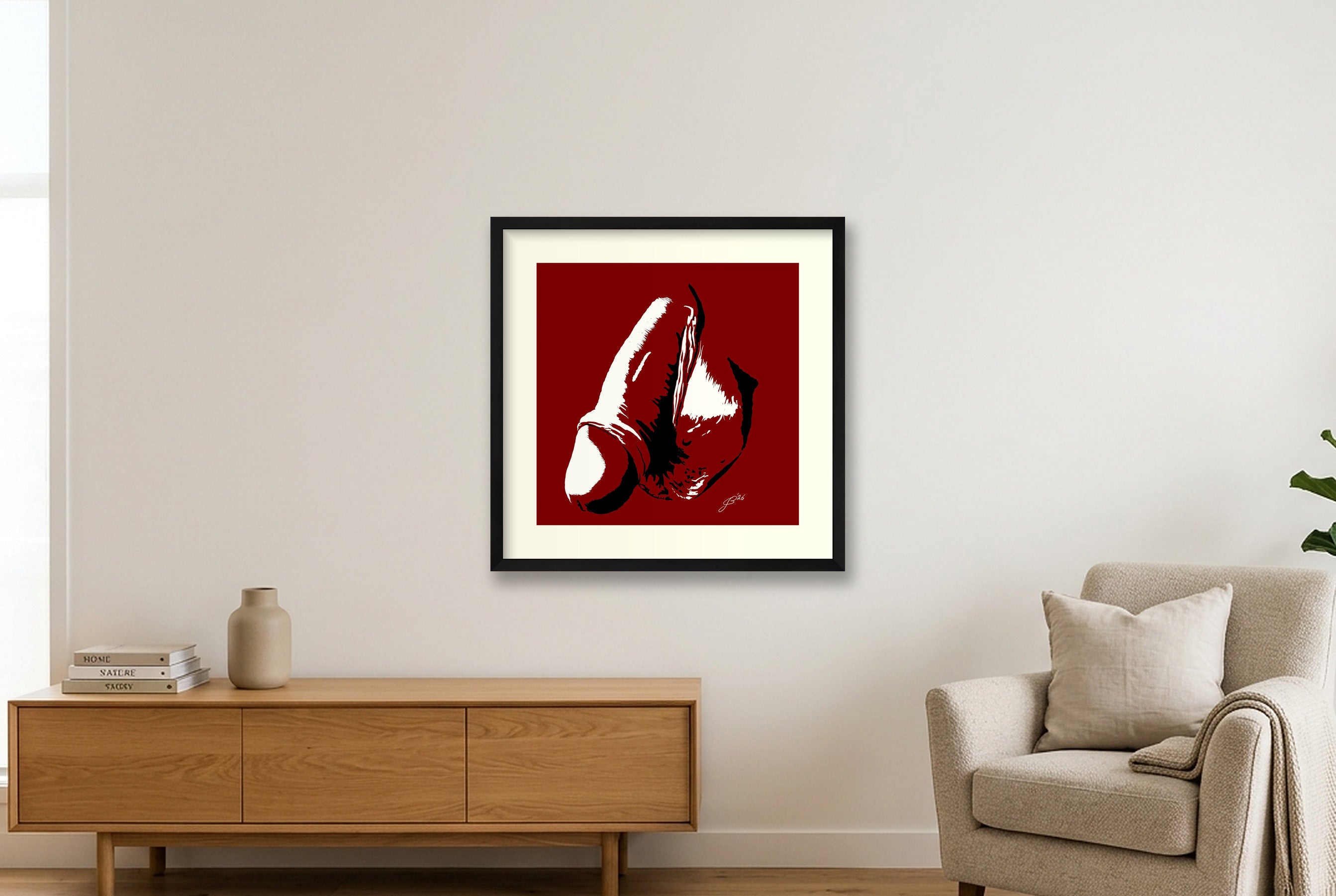 Quentin’s Dick Pic — 50×50cm, 20×20" Black Frame