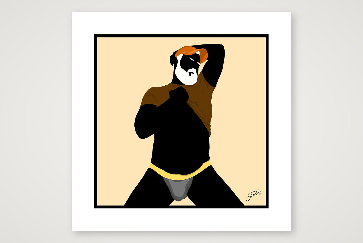 Ben - Bear flag colours Art - Cream — 50×50cm, 20×20" Print only