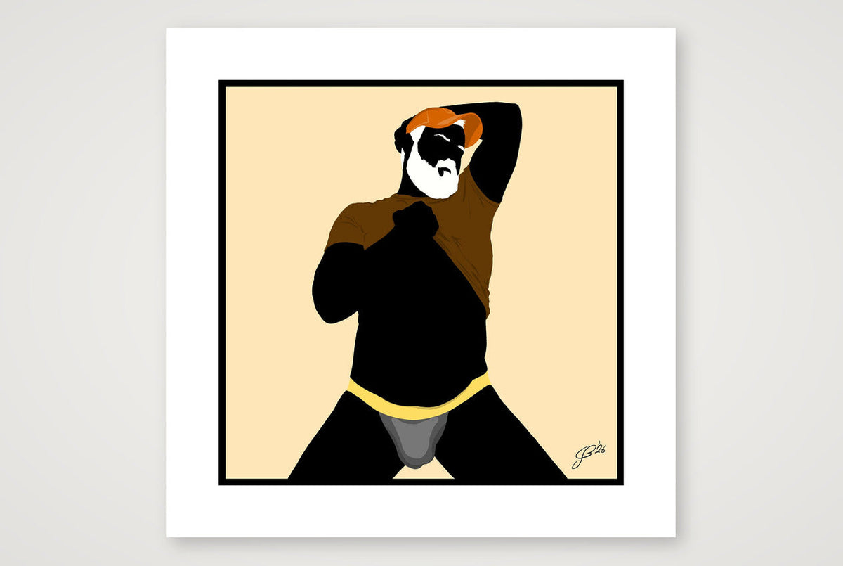 Ben - Bear flag colours Art - Cream — 50×50cm, 20×20" Print only