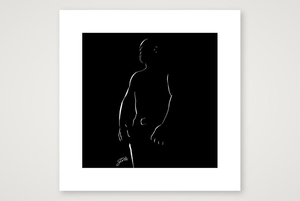 Beefy Bernie “Negative space Bear” — 30×30cm, 12×12" Print only