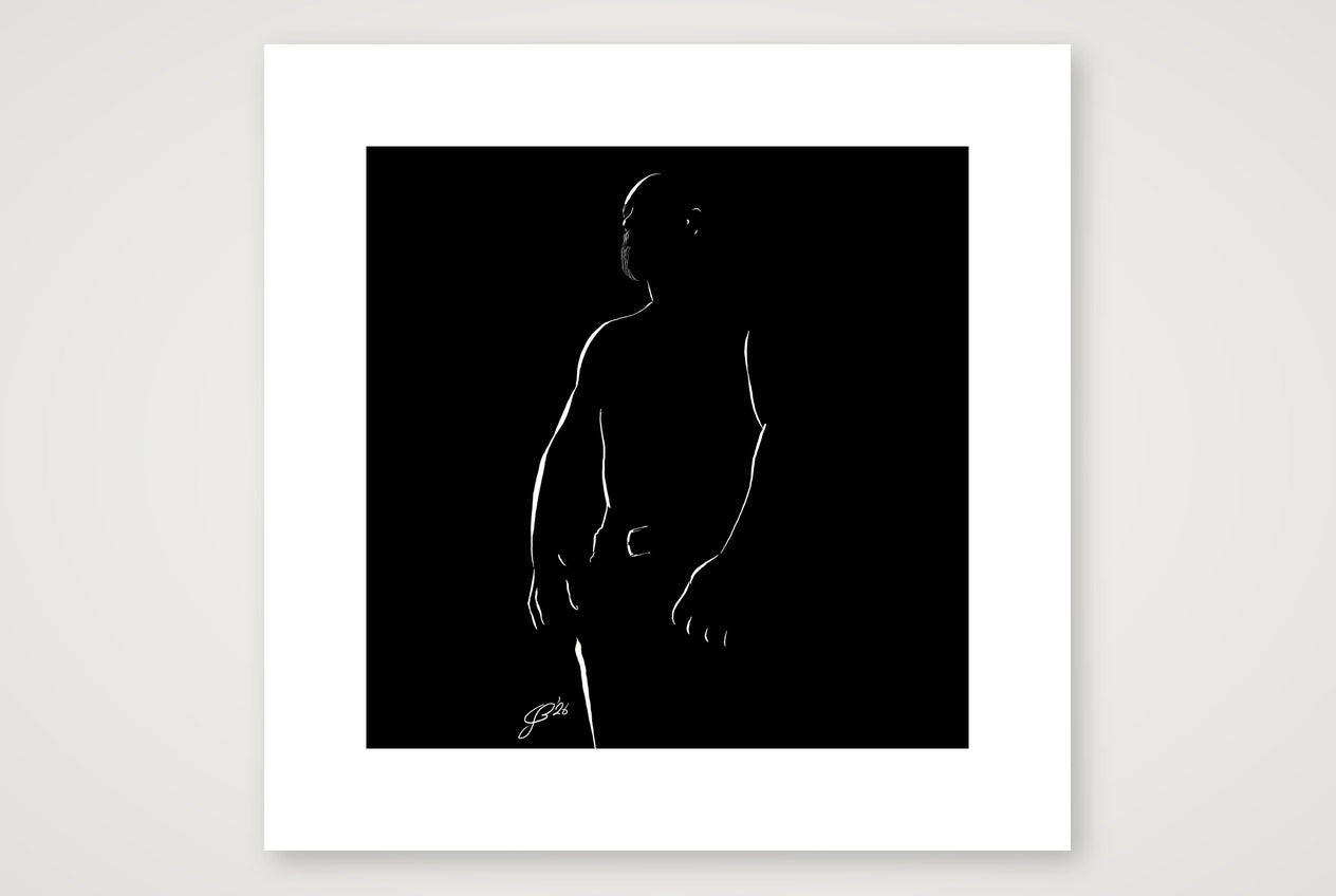 Beefy Bernie “Negative space Bear” — 30×30cm, 12×12" Print only