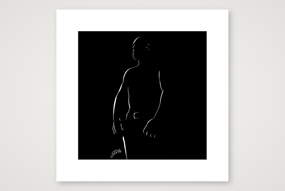 Beefy Bernie “Negative space Bear” — 30×30cm, 12×12" Print only