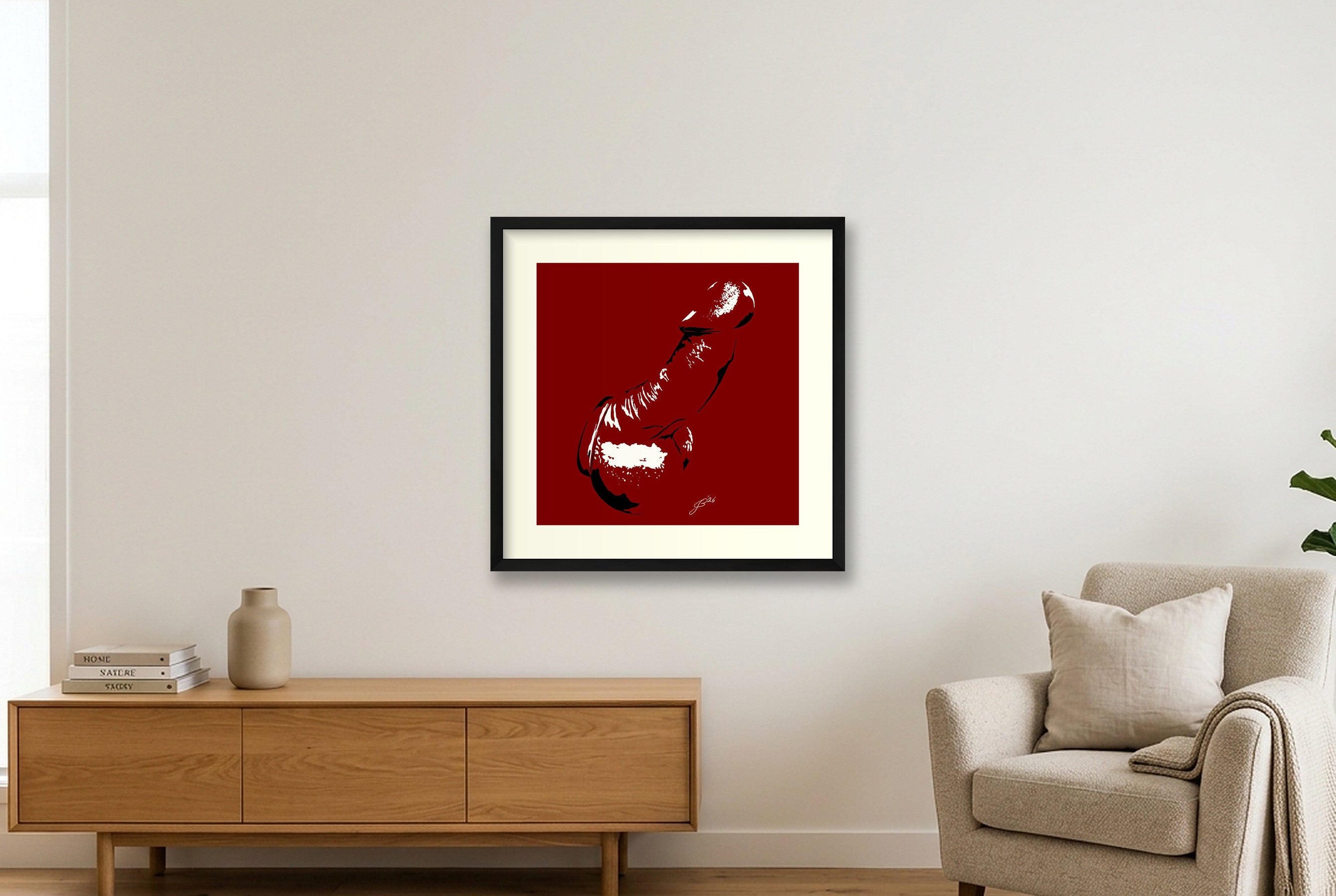 Ulrich’s Dick Pic — 50×50cm, 20×20" Black Frame