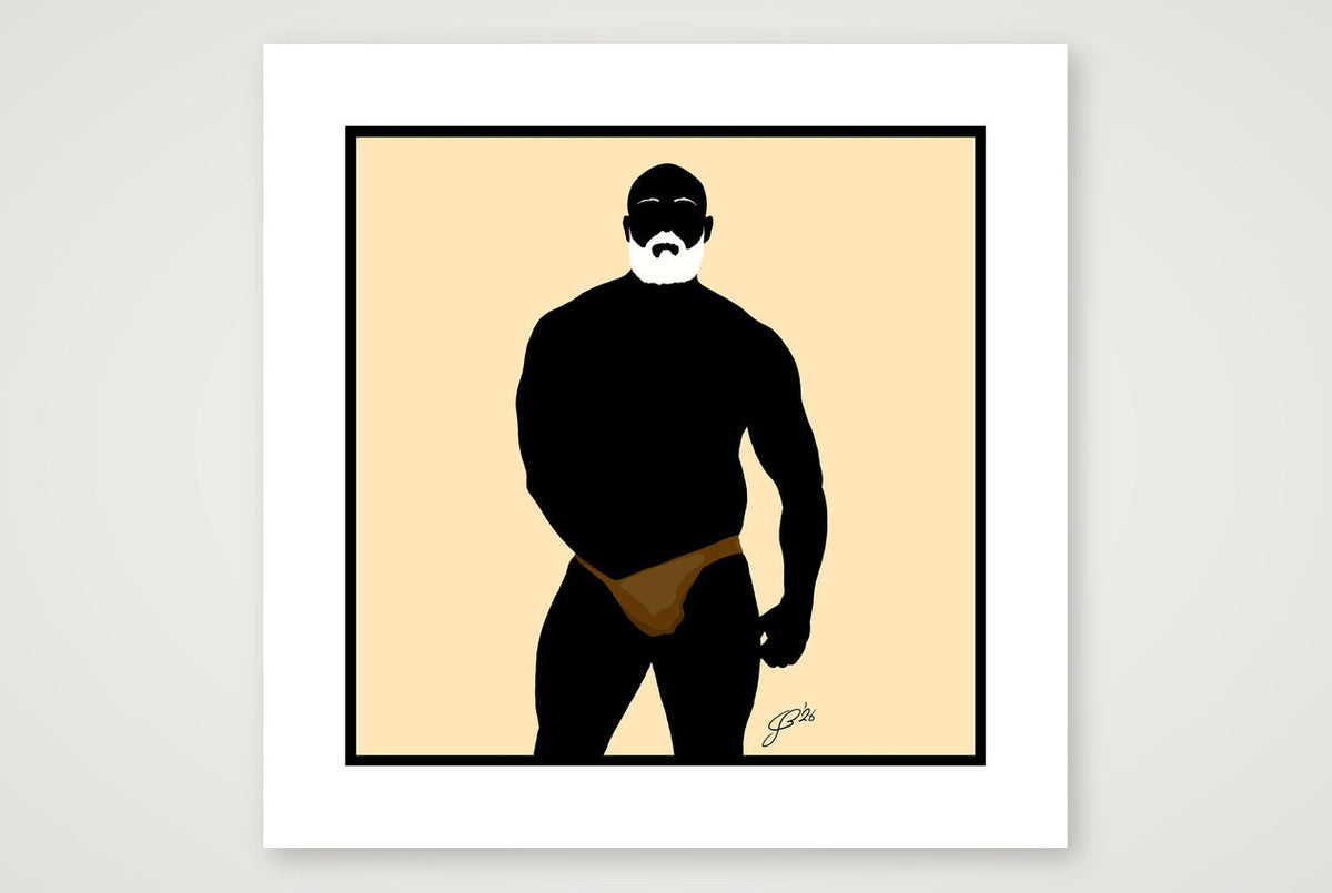 Rex - Bear flag colours Art - Cream — 50×50cm, 20×20" Print only