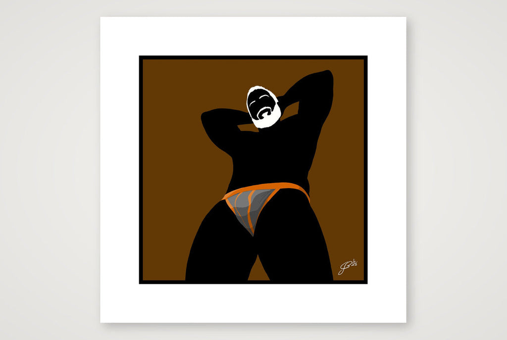 Frank - Bear flag colours Art - Brown — 30×30cm, 12×12" Print only