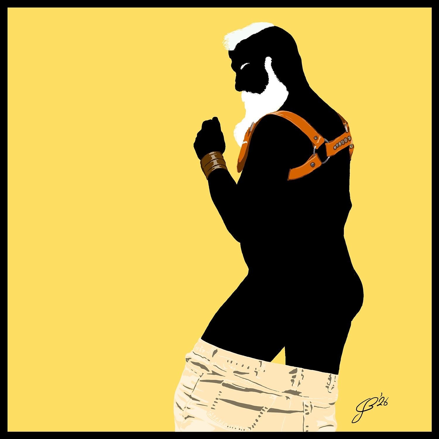 Bruce - Bear flag colours Art - Yellow