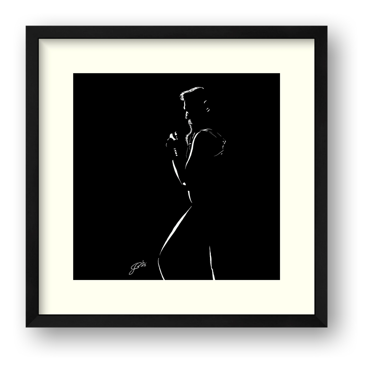 Leather Louis “Negative space Bear” — framed