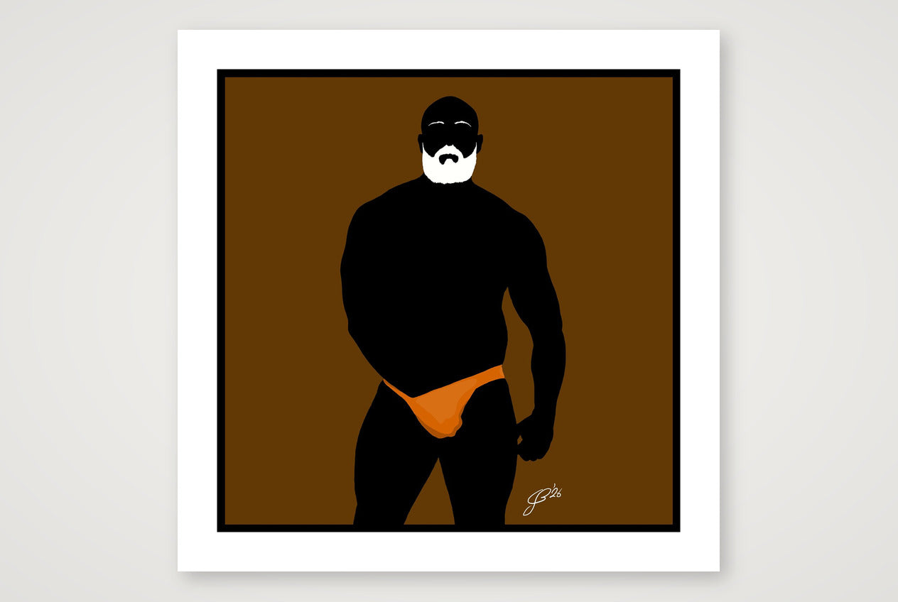 Rex - Bear flag colours Art - Brown — 70×70cm, 28×28" Print only