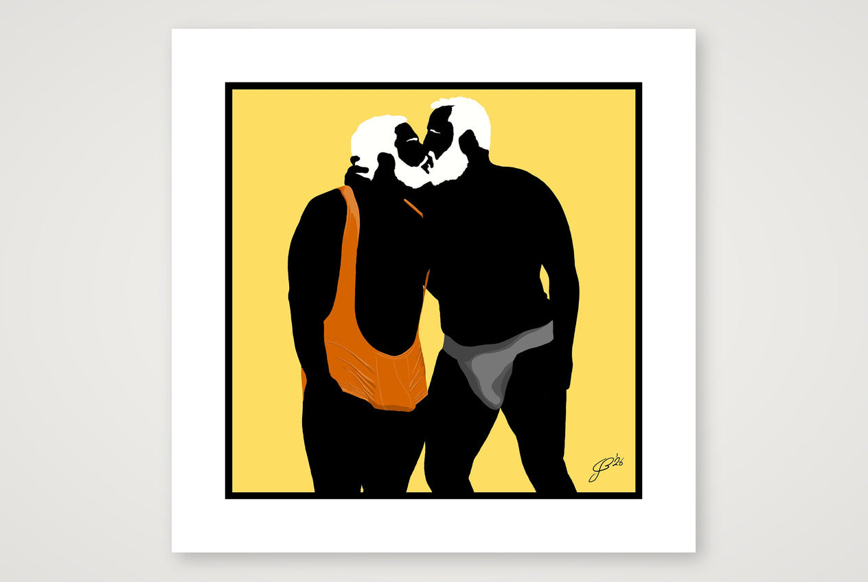Mark & Steve - Bear flag colours Art - Yellow — 50×50cm, 20×20" Print only