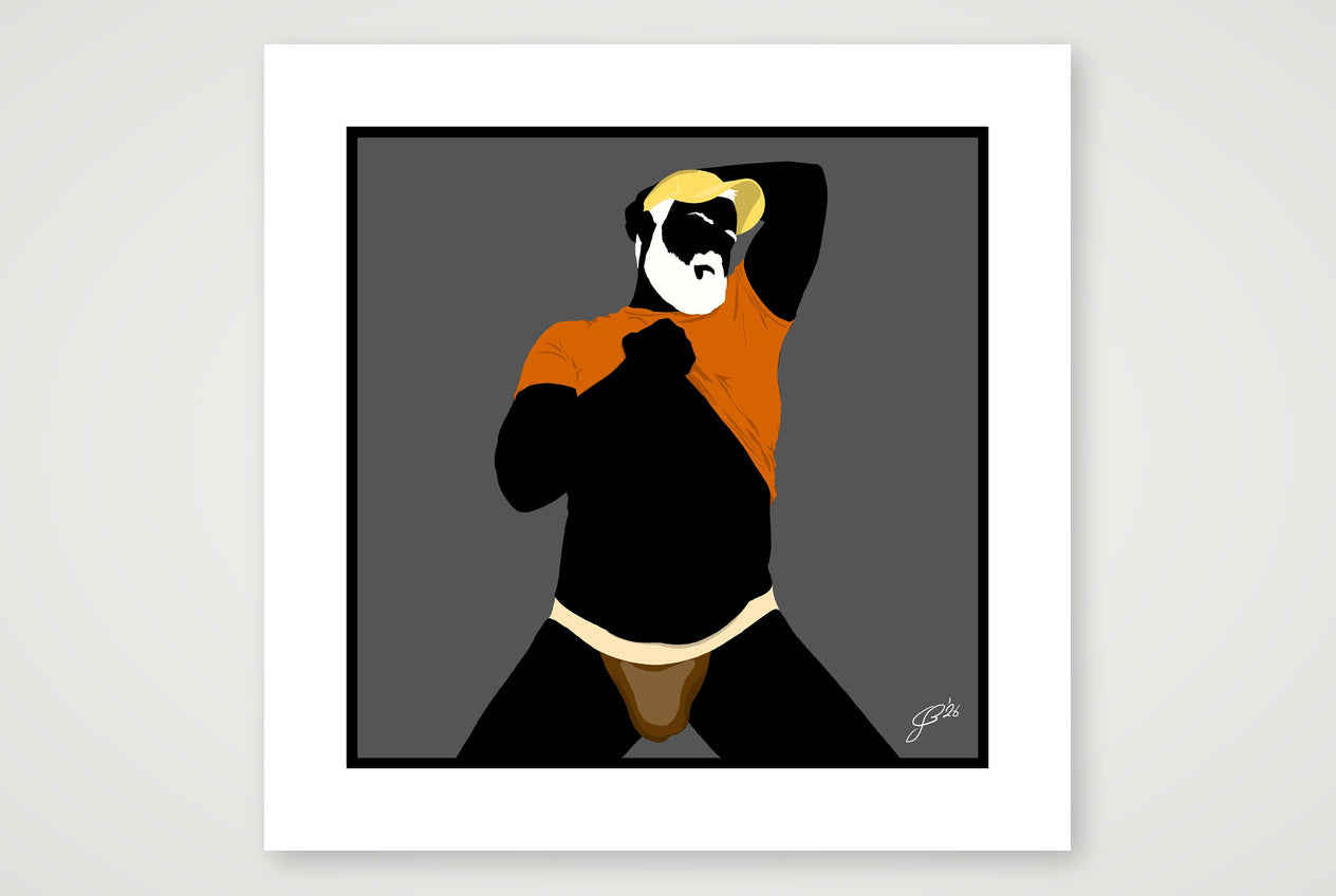 Ben - Bear flag colours Art - Grey — 50×50cm, 20×20" Print only