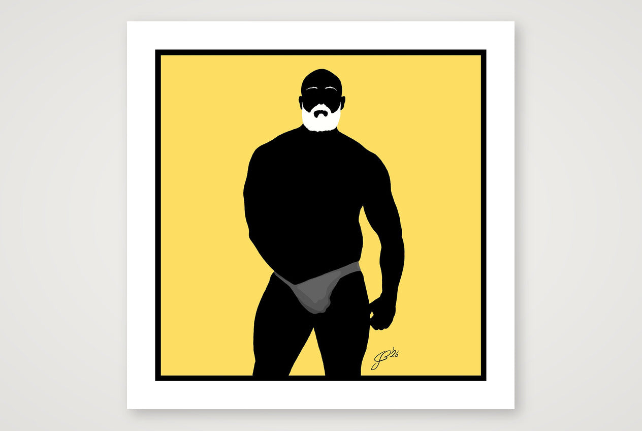Rex - Bear flag colours Art - Yellow — 70×70cm, 28×28" Print only