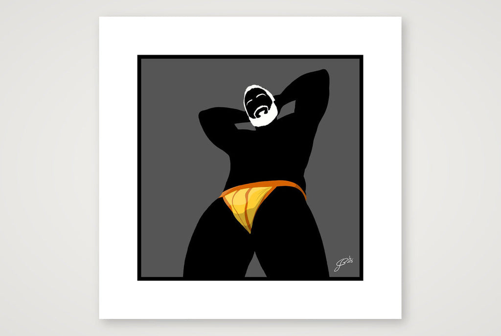 Frank - Bear flag colours Art - Grey — 30×30cm, 12×12" Print only