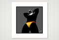 Frank - Bear flag colours Art - Grey — 30×30cm, 12×12" Print only