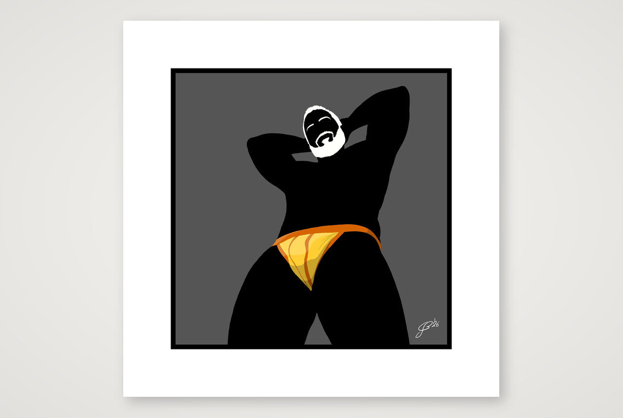 Frank - Bear flag colours Art - Grey — 30×30cm, 12×12" Print only