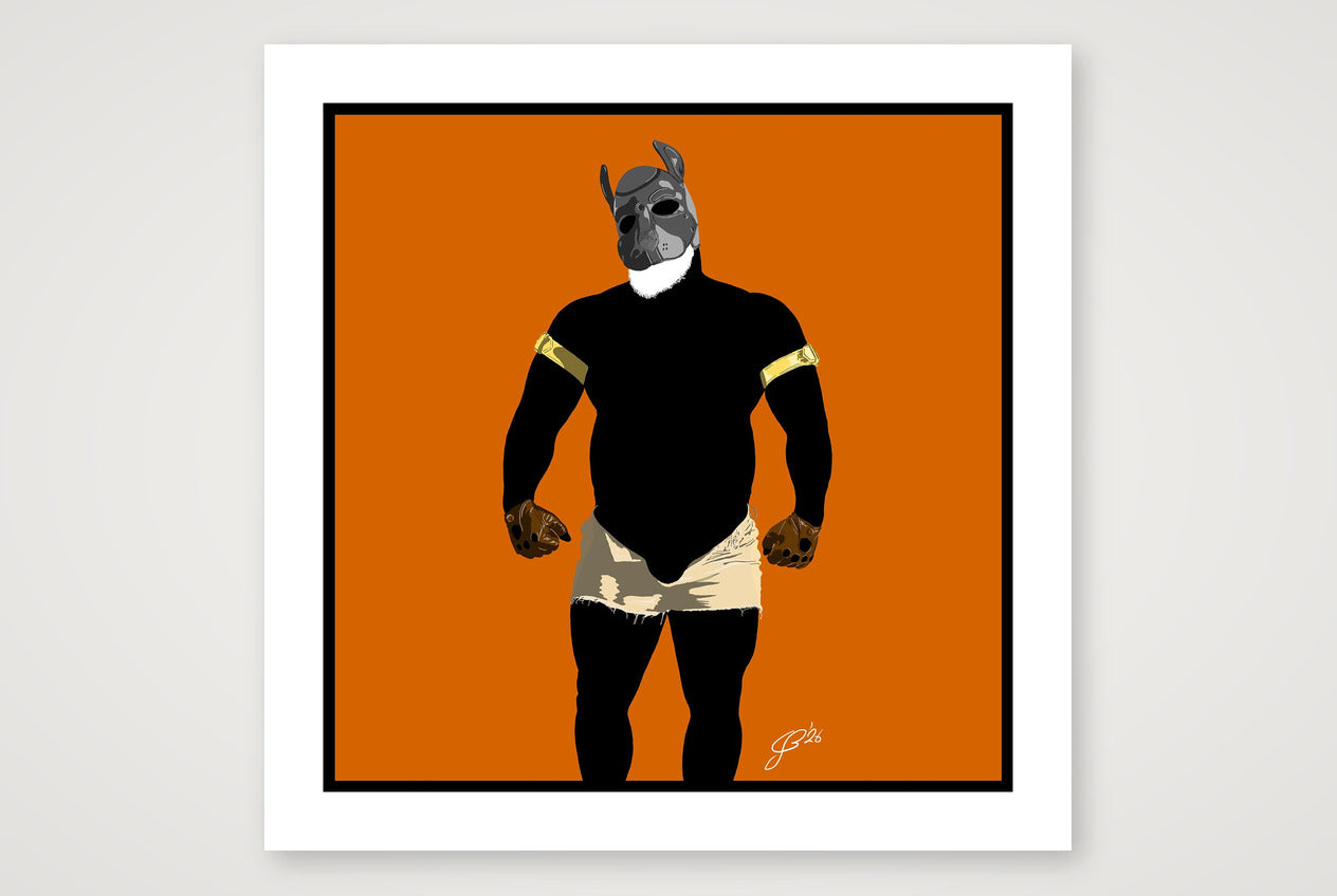 Buck - Bear flag colours Art - Orange — 70×70cm, 28×28" Print only