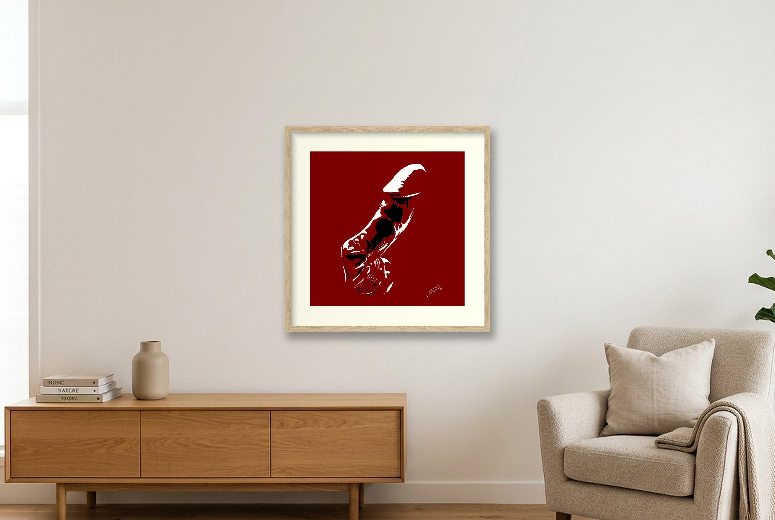 Craig’s Dick Pic — 50×50cm, 20×20" Oak Frame