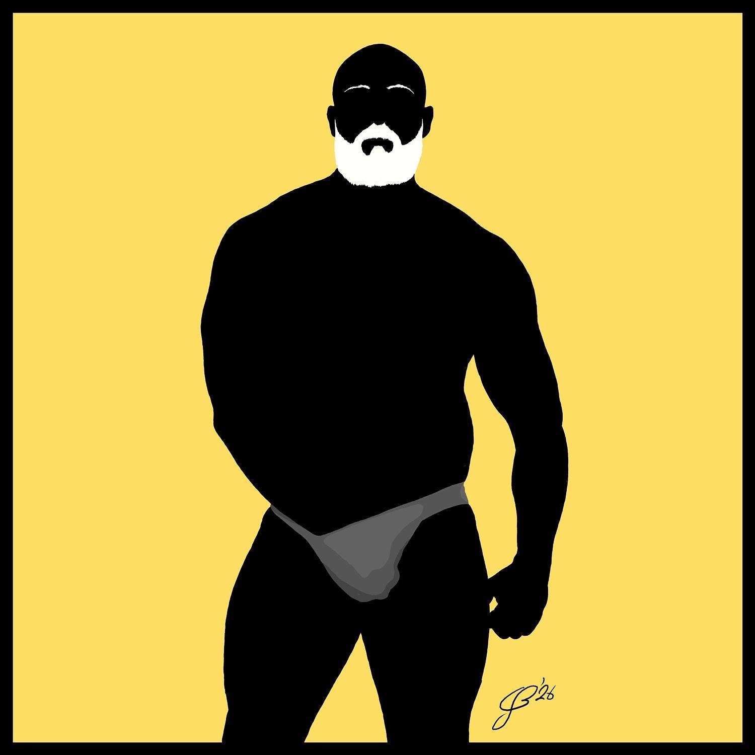 Rex - Bear flag colours Art - Yellow