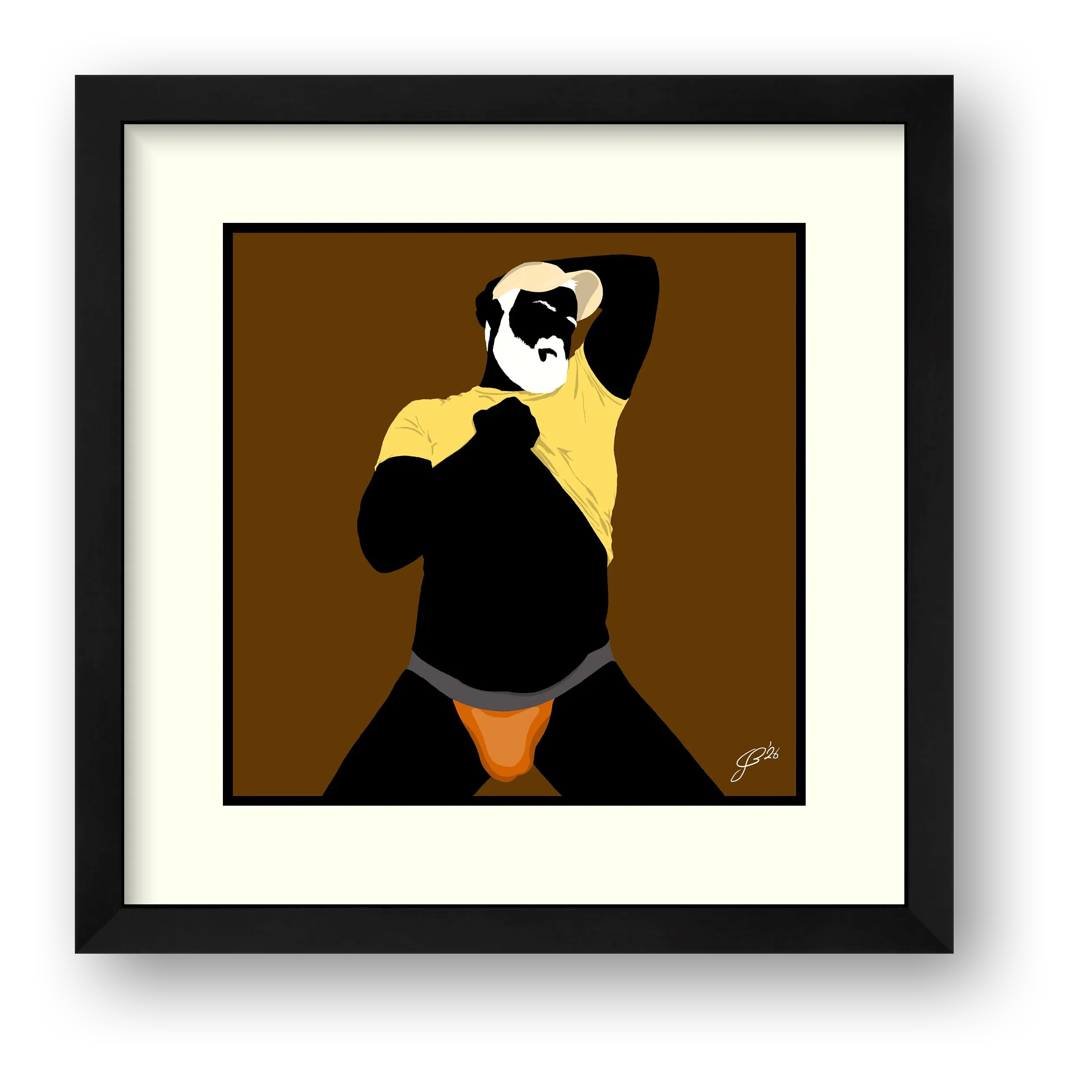 Ben - Bear flag colours Art - Brown — framed