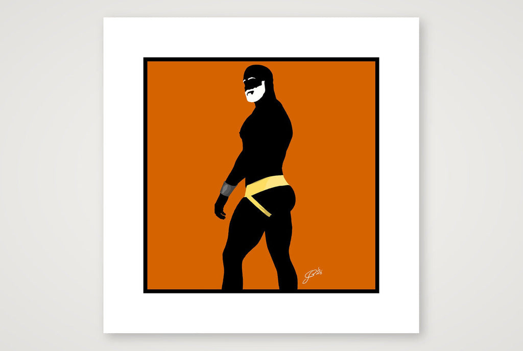 Scott - Bear flag colours Art - Orange — 30×30cm, 12×12" Print only