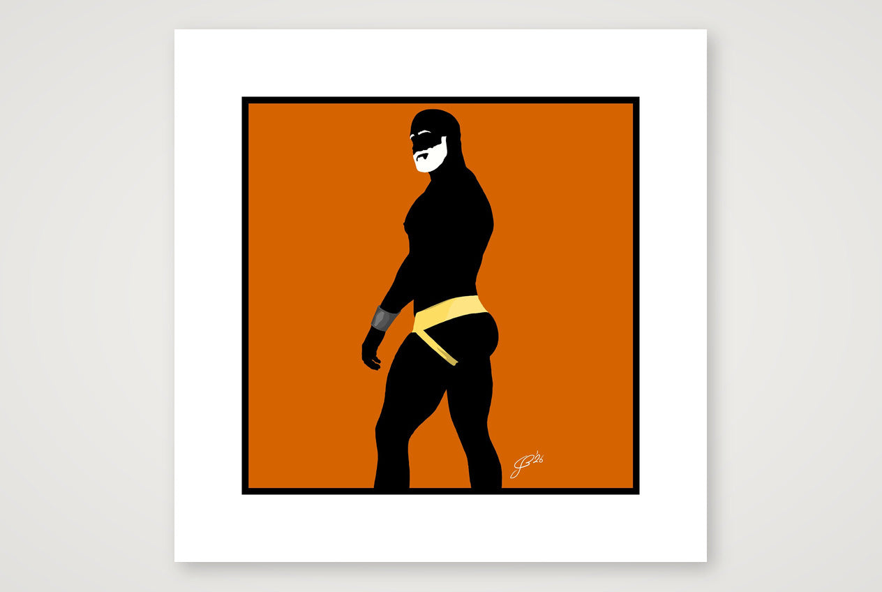 Scott - Bear flag colours Art - Orange — 30×30cm, 12×12" Print only