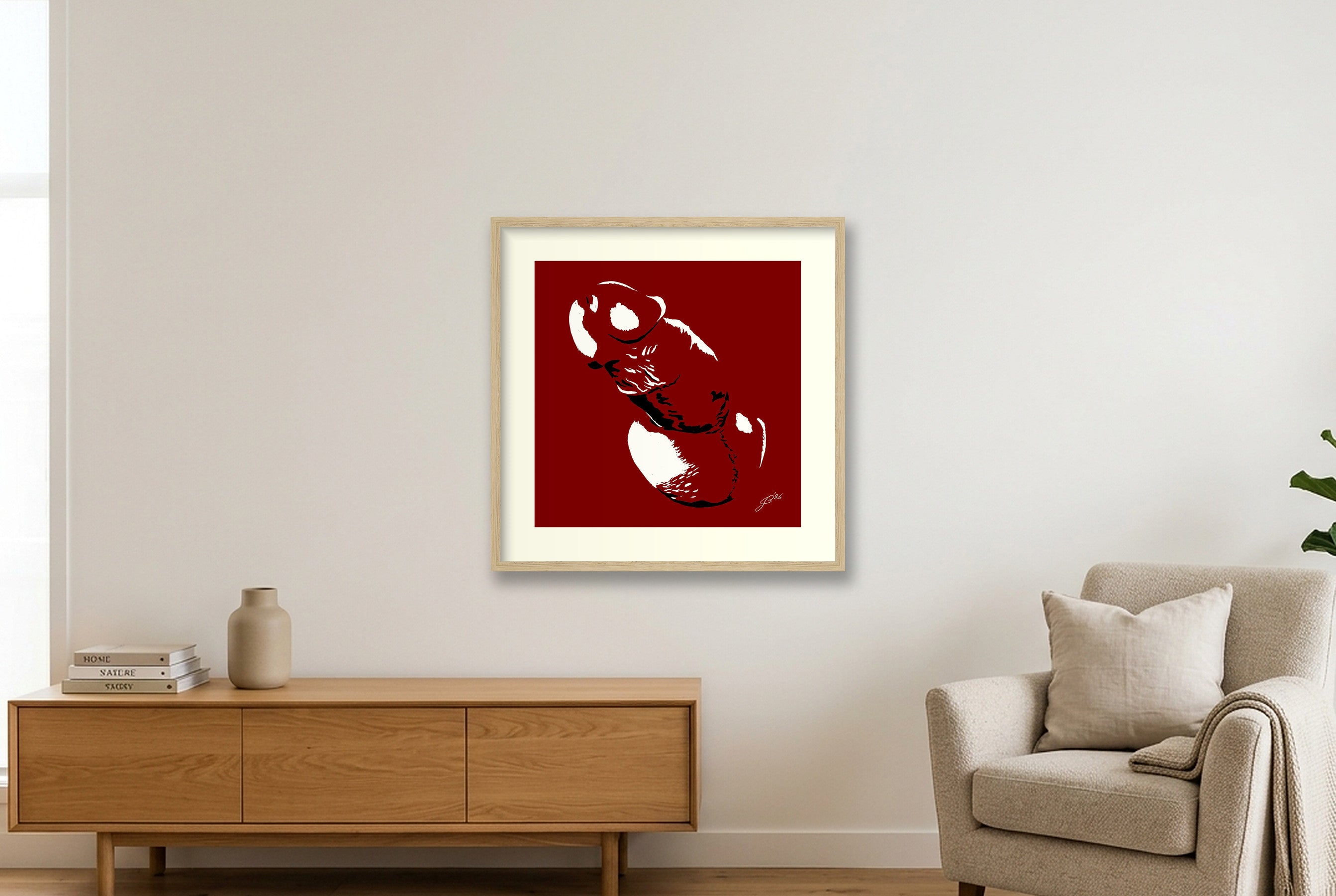 Matteo’s Dick Pic — 50×50cm, 20×20" Oak Frame
