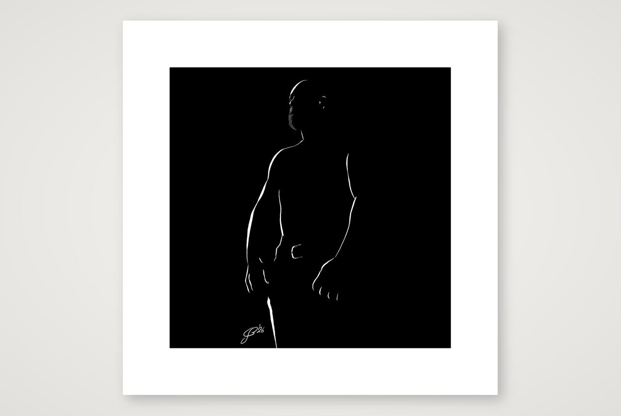 Beefy Bernie “Negative space Bear” — 40×40cm, 16×16" Print only