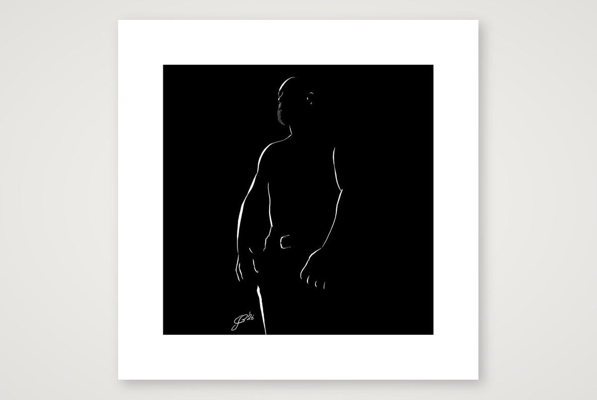 Beefy Bernie “Negative space Bear” — 40×40cm, 16×16" Print only