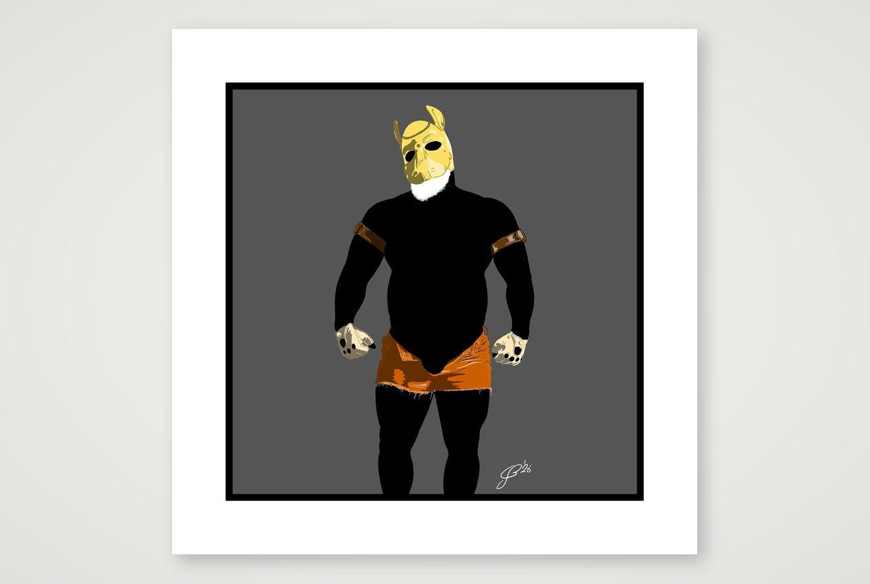 Buck - Bear flag colours Art - Grey — 50×50cm, 20×20" Print only
