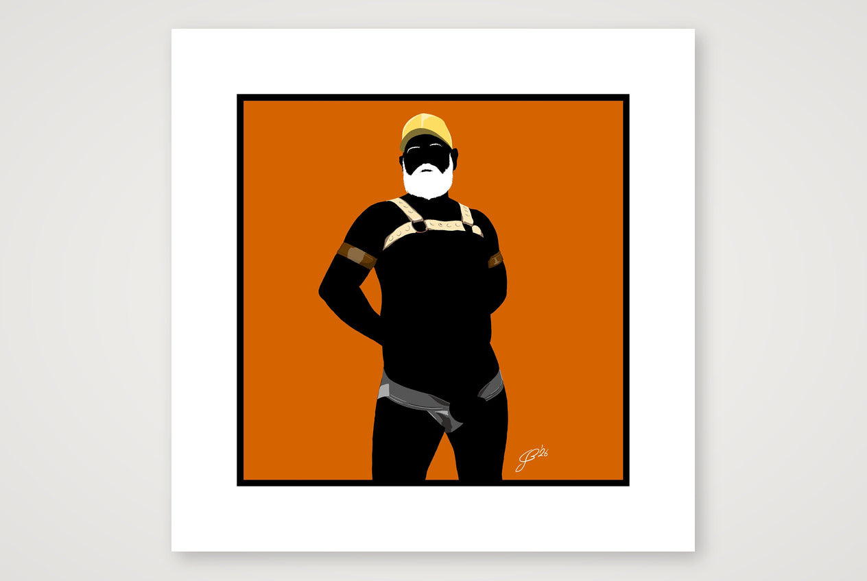 Rob - Bear flag colours Art - Orange — 40×40cm, 16×16" Print only