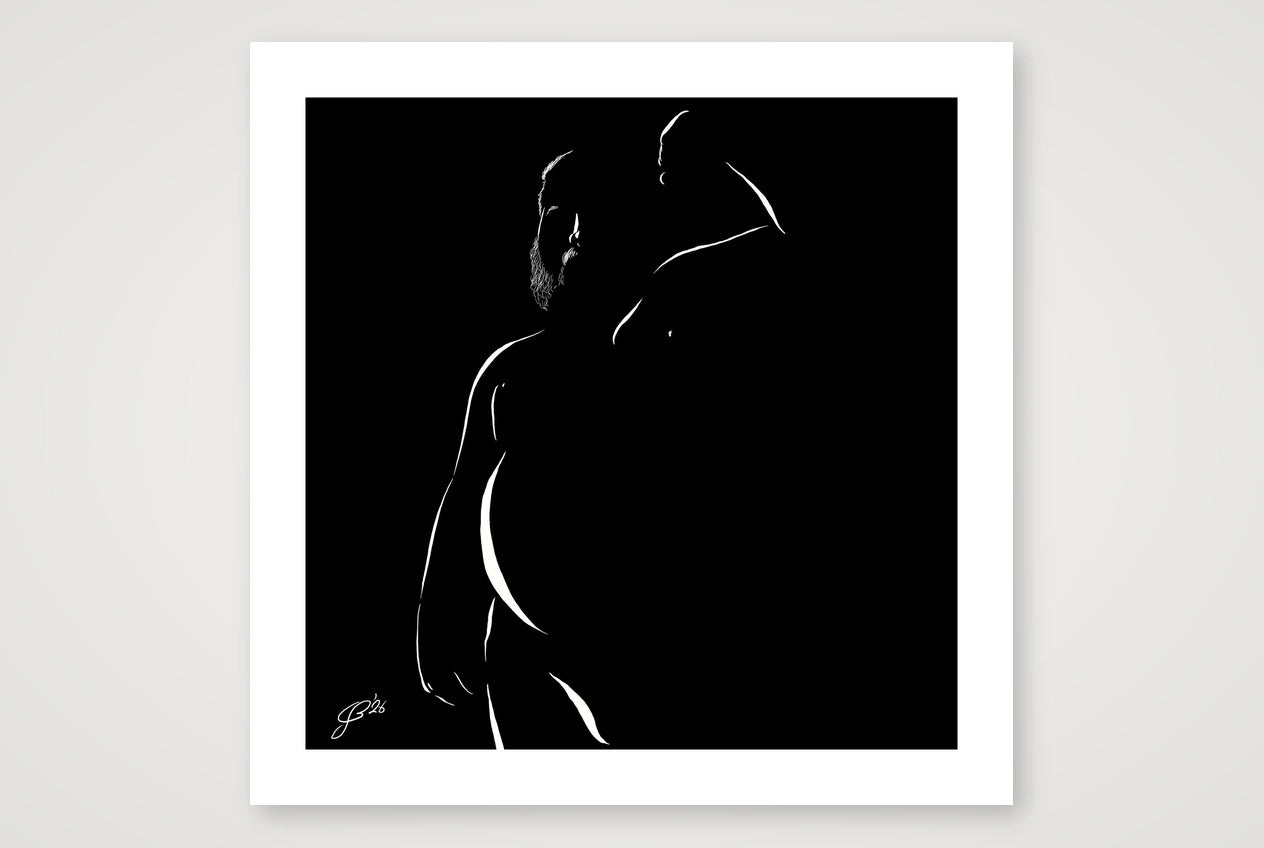 Nipples Nick “Negative space Bear” — 70×70cm, 28×28" Print only