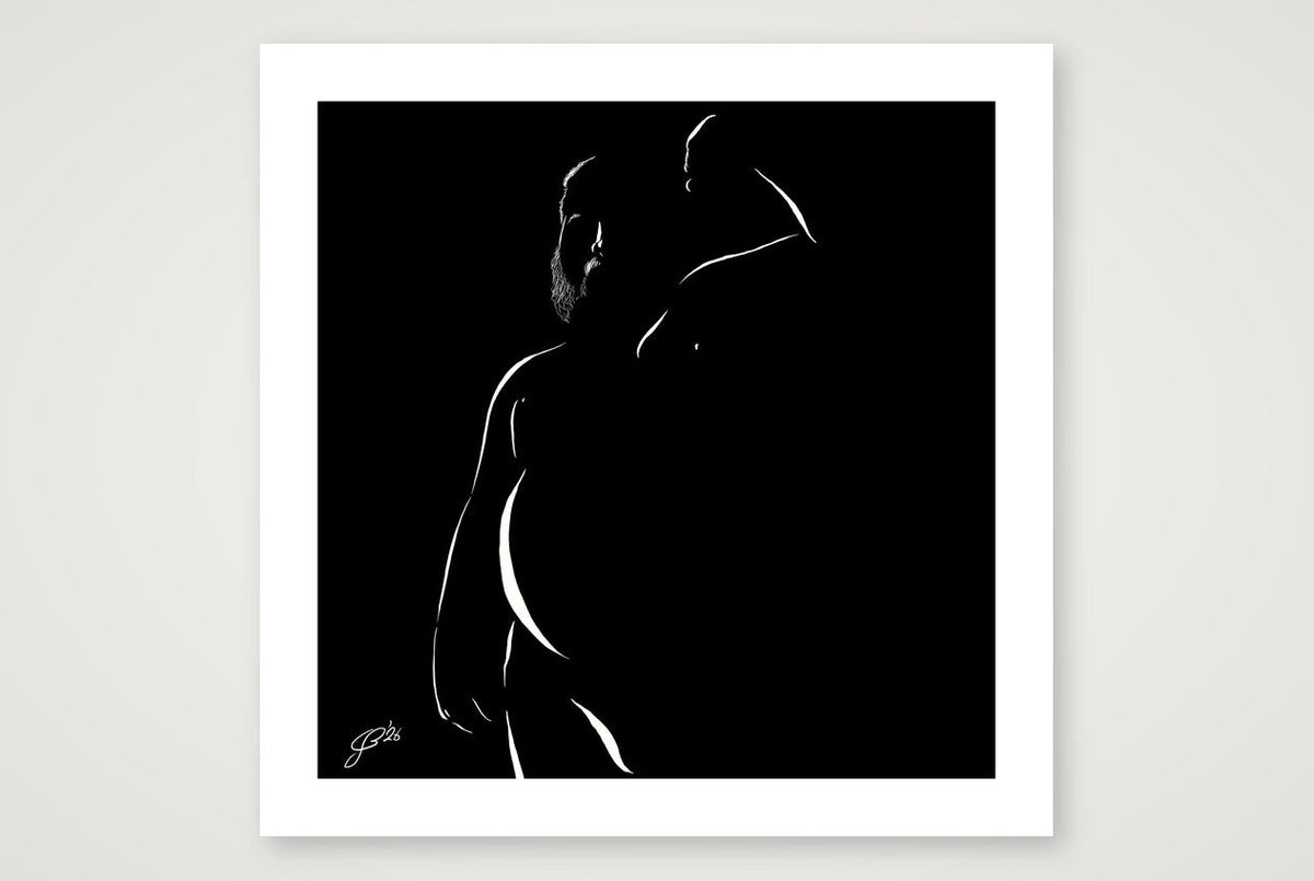 Nipples Nick “Negative space Bear” — 70×70cm, 28×28" Print only