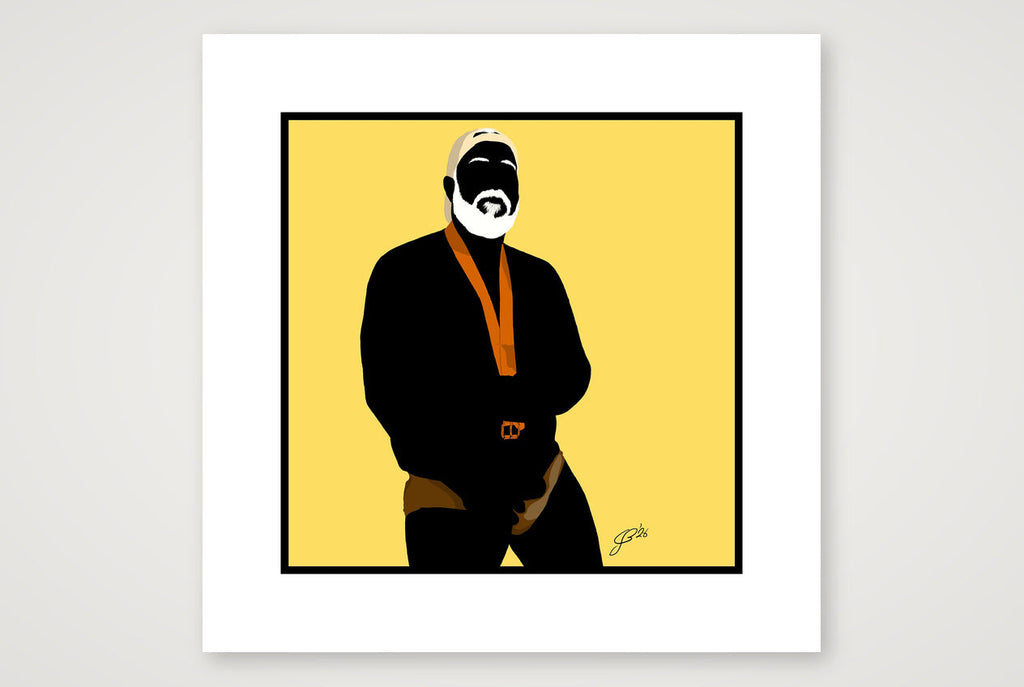 Raul - Bear flag colours Art - Yellow — 30×30cm, 12×12" Print only