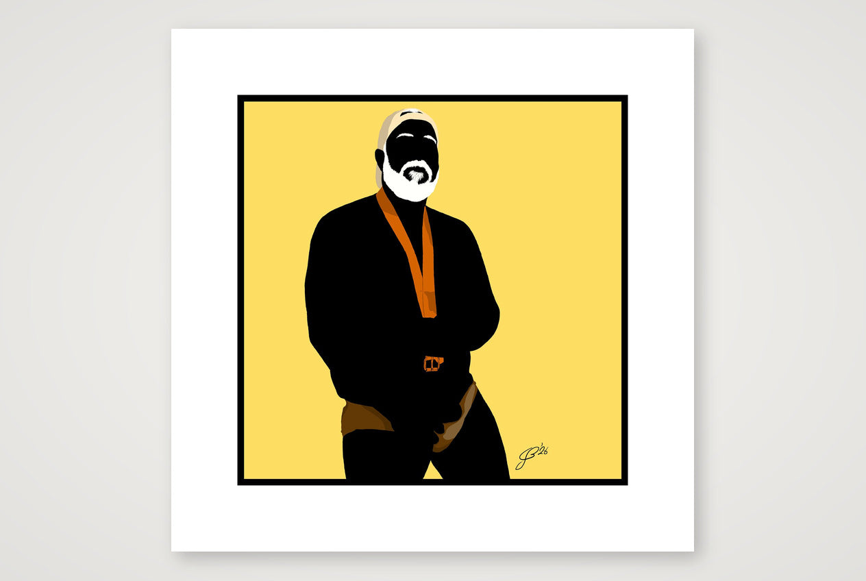 Raul - Bear flag colours Art - Yellow — 30×30cm, 12×12" Print only