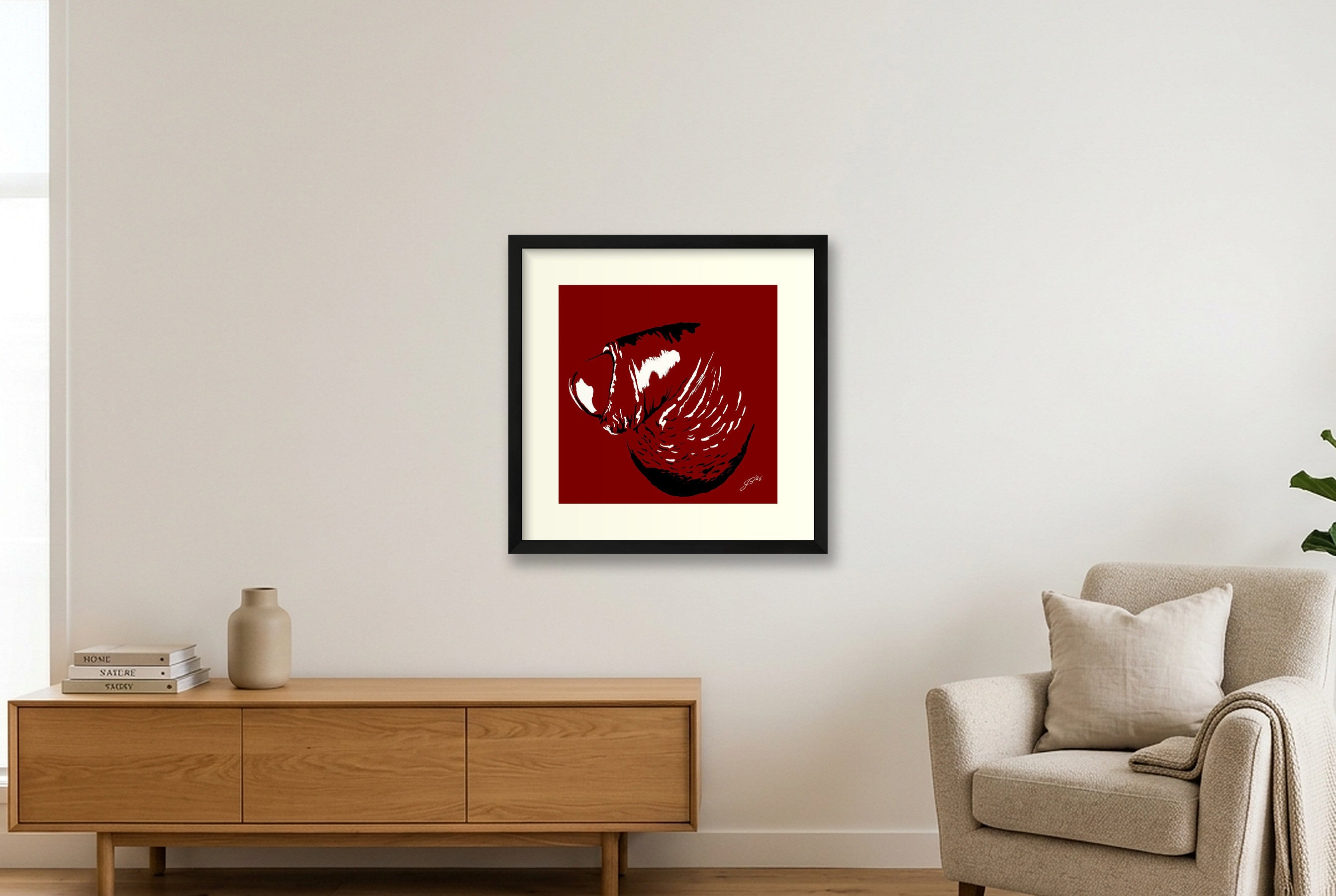 Pierre’s Dick Pic — 40×40cm, 16×16" Black Frame