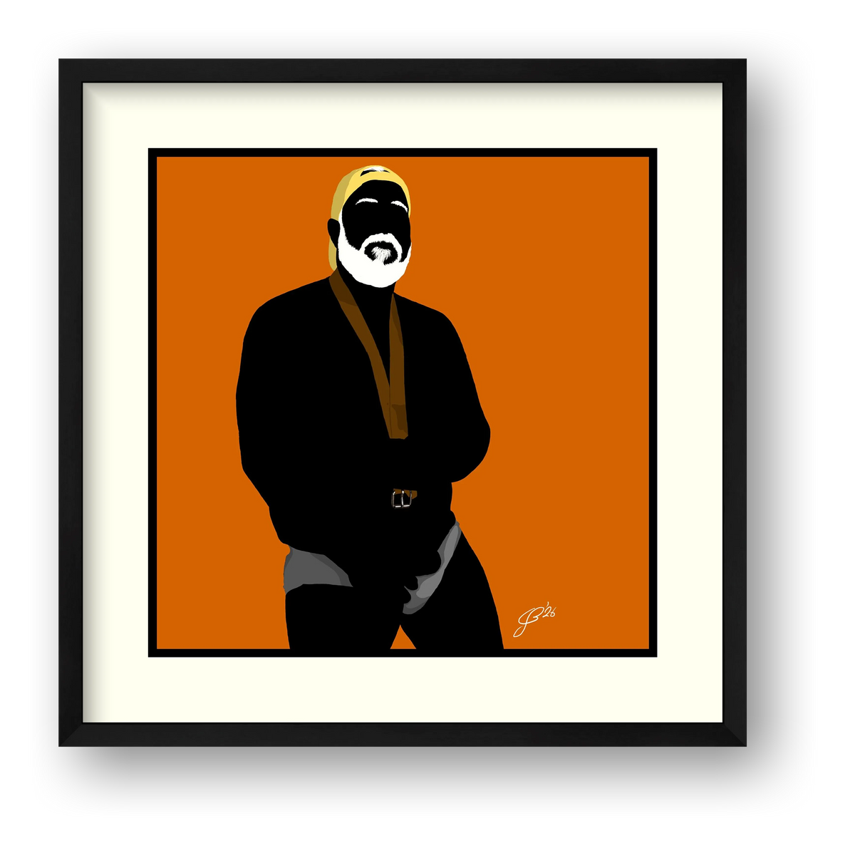 Raul - Bear flag colours Art - Orange — framed