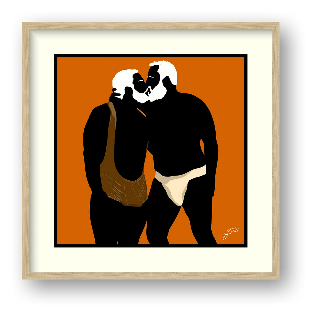 Mark & Steve - Bear flag colours Art - Orange — framed