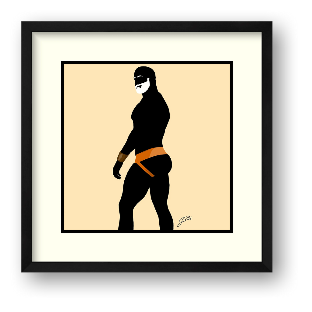 Scott - Bear flag colours Art - Cream — framed