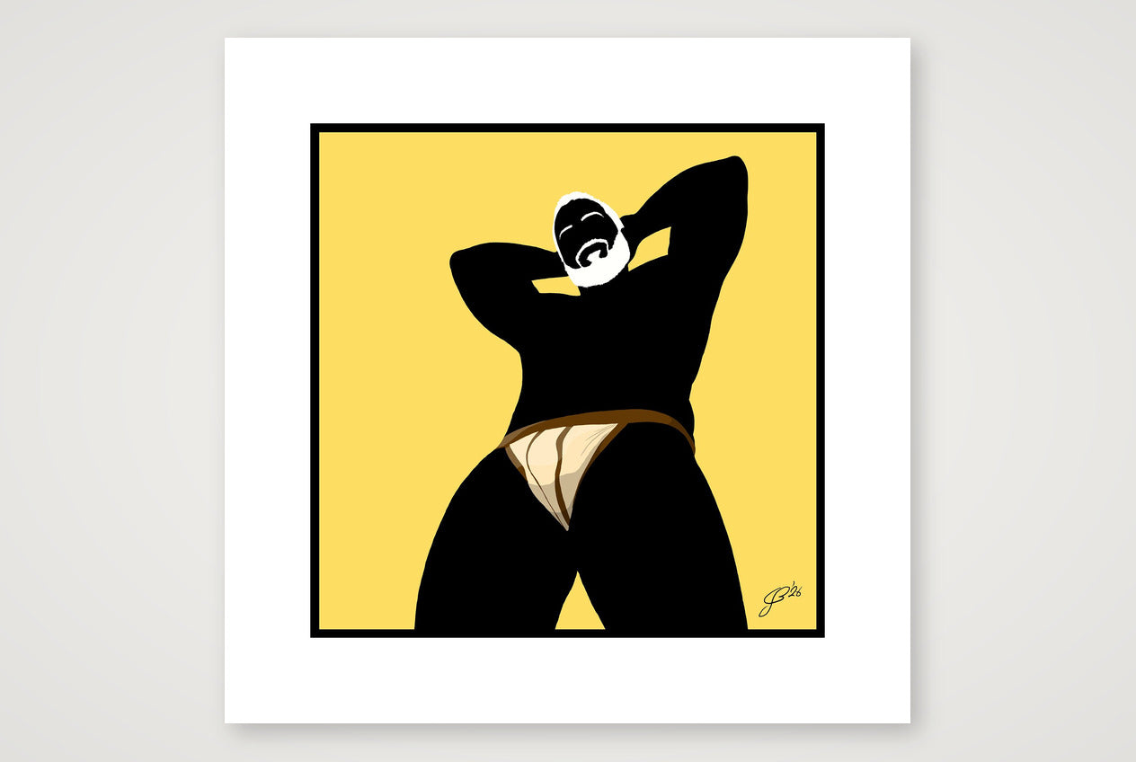 Frank - Bear flag colours Art - Yellow — 40×40cm, 16×16" Print only