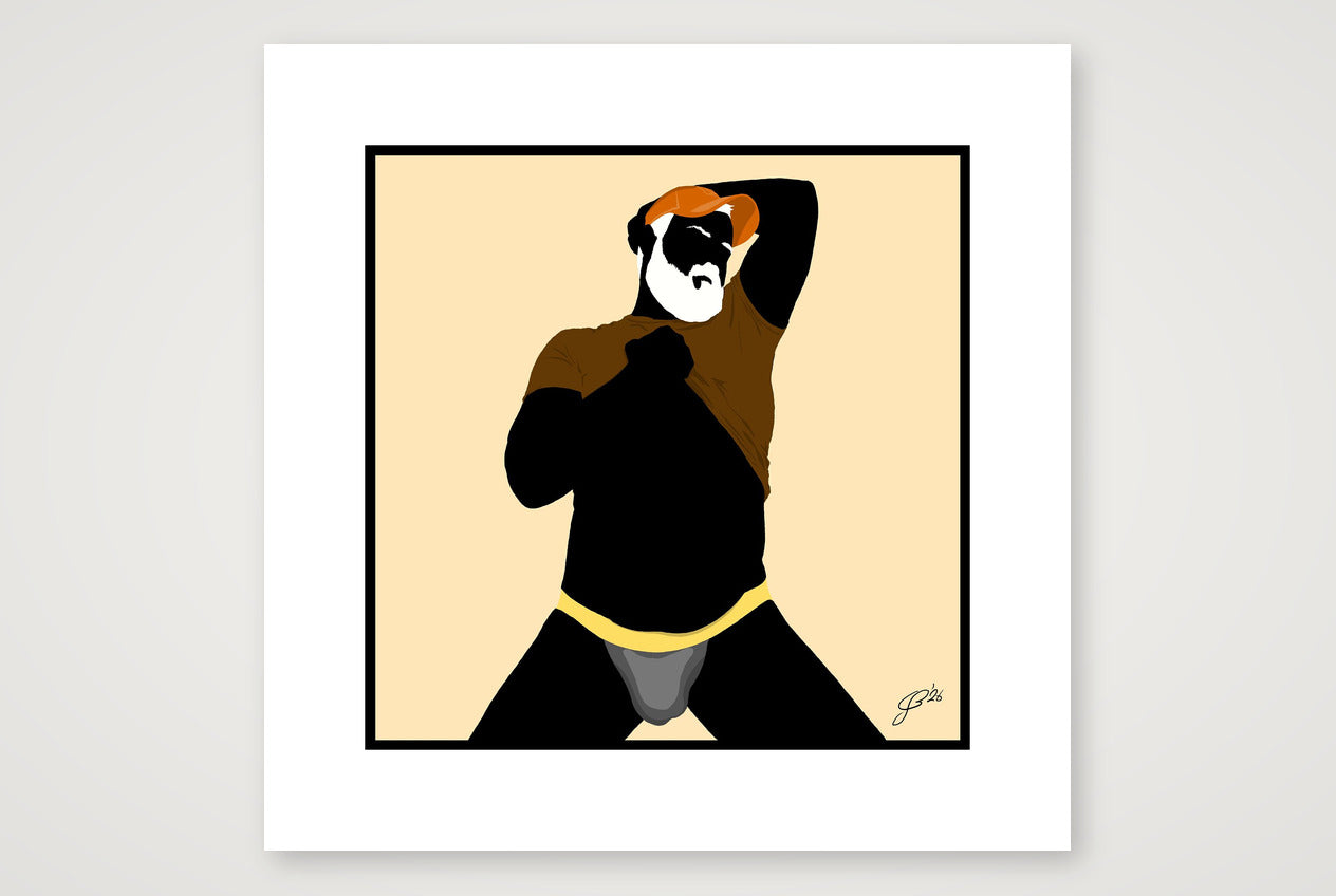 Ben - Bear flag colours Art - Cream — 40×40cm, 16×16" Print only